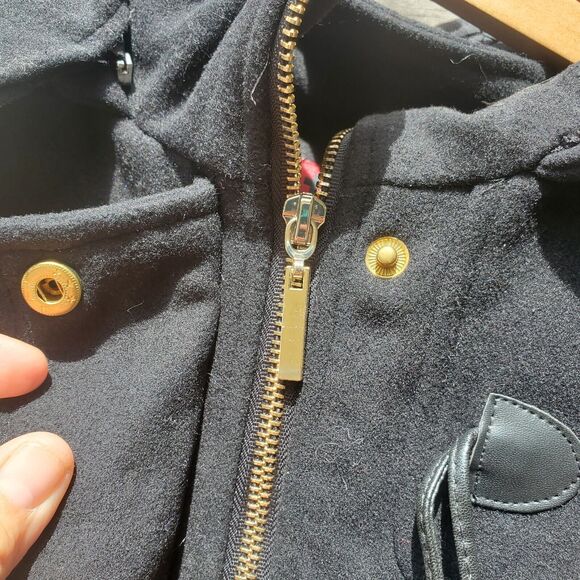 Alpine Swiss Duffy Womens Hooded Parka Fur Trim Wool Coat Toggle Button Jacket S - Picture 7 of 16